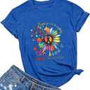 Autism Awareness Shirt Women Be Kind Special Education Teacher T-Shirt Casual Inspirational Kidness Short Sleeve Tee Tops Blue M