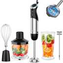 KOIOS Upgraded Immersion Blender Handheld, 1000W 12-Speed 5 in 1 Hand Mixer Stick Blender with 304 Stainless Steel Blade,Food Processor,Beaker,Egg Whisk&Milk Frother,Non-BPA,Smoothies Pure Baby Food
