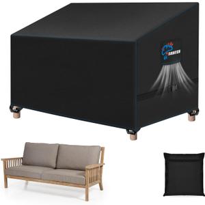 SIRUITON 2-Seat Garden Patio Sofa/Loveseat/Bench Cover 51" W x 27" D x 35" H,Heavy Duty 420D Oxford Waterproof Outdoor Sofa Cover, Lawn Patio Furniture Covers