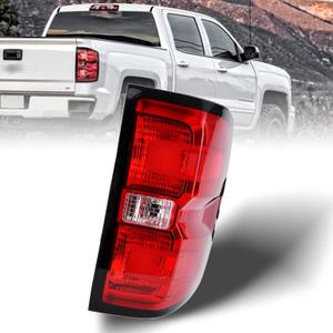 Nakuuly Tail Light Assembly Compatible With 2016-2019 Chevy Silverado 1500 2500 HD GMC Sierra 3500 HD Right Passenger Side Taillight Brake Lamp with Bulb Halogen Type
