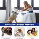 BARKLESS Inflatable Dog Cone, Soft Dog Donut Collar After Surgery, 2-in-1 Inflatable Collar with Detachable Anti-Licking Shield, Patented Donut Cone to Stop Licking Wounds (M (Neck: 8"-11"), Grey)