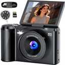 Digital Camera 4K for Photography Vlogging: 56MP Cameras with Mode Dial for Video - 16X Zoom Photo Camera Gifts for Teens Ages 8-16 - 180Flip Screen Compact Camera - Point and Shoot Digital Cameras
