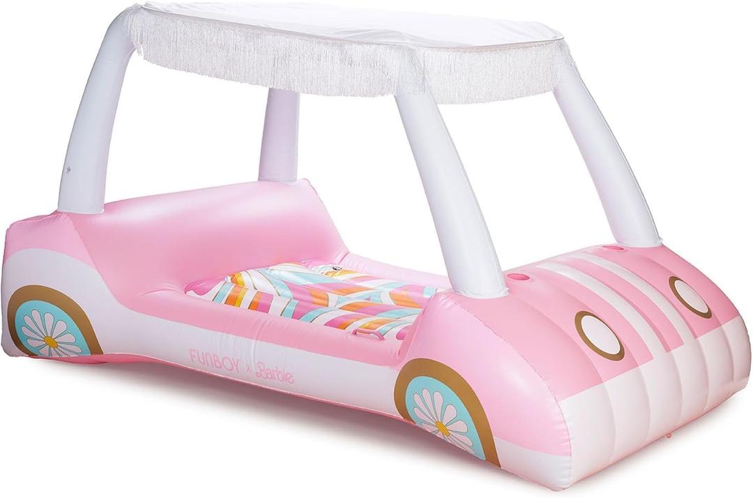 FUNBOY & Malibu Barbie Golf Cart Pool Float with Fringe Shade, 90"