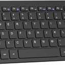 TECKNET 2.4G Wireless Keyboard - Mini Compact Keyboard with Media Hotkeys, 12-Month Battery Life, Compatible with PC, Desktop, Laptop, Smart TV - Black