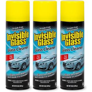 Invisible Glass 91164-3PK Premium Aerosol Glass Cleaner Spray for Car Windshields and Windows, Automotive and Home Window Cleaner, Streak-Free, Ammonia-Free, Tint-Safe 19 oz (Pack of 3)
