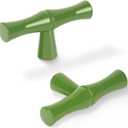 Green Cabinet Knobs,Zinc Alloy Solid Dresser Single Hole Cabinet Pull Luxury Drawer Knob Hardware for Bedroom, Kitchen 6 Pack ZJ01