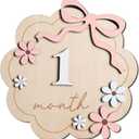 Baby Monthly Milestone Sign,1-12 Monthly Baby Milestone, Month Milestone Baby Girl, Baby Months Milestone, Newborn Photography Props Double-Sided (B11)