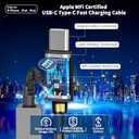 [Apple MFi Certified] iPhone 17 Car Charger, BARMASO 4.8A USB Power Cigarette Lighter USB-C Fast Car Carplay Charger + 6FT Coiled Type-C Cord for iPhone 17/17 Air/17 Pro Max/16/15/Galaxy S25/S24/Pixe