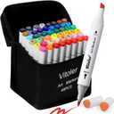 Vitoler Alcohol Markers,48 Colors Dual Brush Tip Art Marker for Adults Coloring Books, Permanent Drawing Markers for Artist Illustration Art Supplies