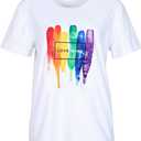 Smile Fish Crewneck Pride Shirts LGBTQ Rainbow Tops Graphic Short Sleeve Tees