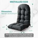 Adirondack Chair Cushion, High Back Patio Cushions with Adjustable Ties, 48.8 x 20.4 x 4.3, Waterproof Tufted Pillow, Fade Resistant Seat Rocking Chair Cushion for Indoor/Outdoor, Dark Gray,2