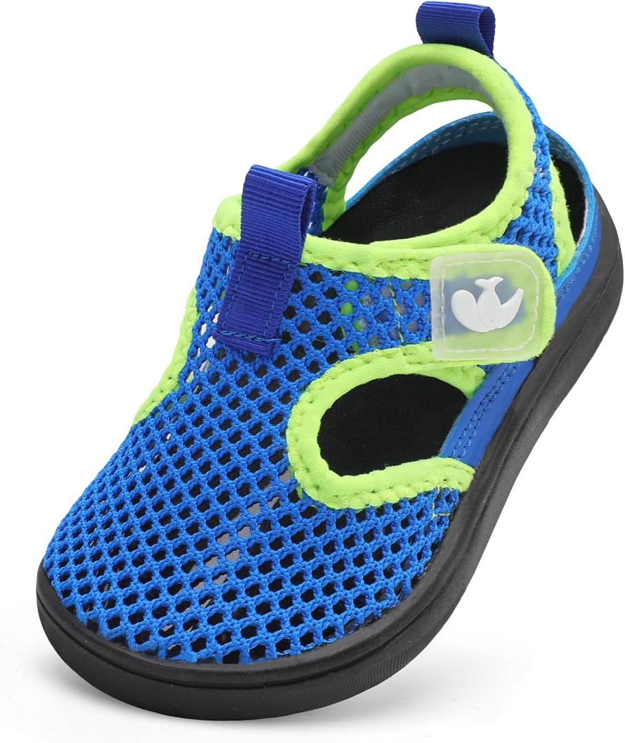 FEETCITY Toddler Sandals Boys Girls Wide Sandals Kids Water Sandal Shoes Lightweight Barefoot Summer Shoes for Indoor Outdoor (Blue, 25)