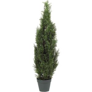 Nearly Natural 4FT Faux Cedar Tree, Outdoor Front Porch Dcor, Faux Cedar Tree Pine Tree in Nursery Planter with UV Resistant Coating