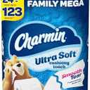 Charmin Ultra Soft Cushiony Touch Toilet Paper, 24 Family Mega Rolls = 123 Regular Rolls