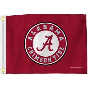 Alabama Crimson Tide Flag 12.5" x 18" Boat Flag Golf Cart Flag - Round Logo