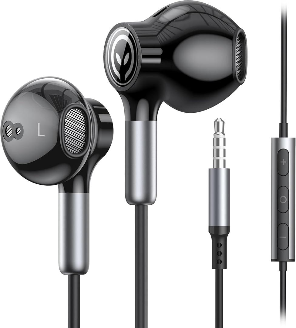 BENEWY Wired Earbuds with Microphone, Wired Earphones in-Ear Headphones, Volume Control, Powerful Bass and Clear Audio, 3.5mm Jack Earbuds for iPhone, iPad, Laptop, Computer, MP3