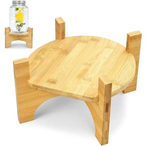 Drink Dispenser,Water Dispenser And Beverage Dispenser Stand(Natural Bamboo).Fit Max 8.66 Inch Glass Drink Dispenser,Water Jugs,Glass Water Pitcher.Ideal for Home, Parties, and Catering Events.