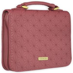 Christian Art Gifts Women's Fashion Bible Cover Grace Dusty Rose, Pink Faux Leather, Large