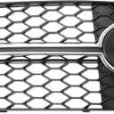 No.8J0807681K Fog Light Grill for Audi TT MK2 TTS 2011-2014 Front Left Front Lower Bumper Fog Light Cover Inserts ABS 1 Pc Black Silver Tone