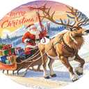 Christmas Tree Skirt 36 Inch Funny Santa Claus and Reindeer Farmhouse Holiday Decorations Soft and Thickened Christmas Tree Skirt for Indoor Outdoor Christmas New Year Holiday Party Decor (36" (91 cm) diameter)