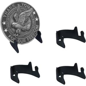 RE-SIZABLE Coin Display Stand  4 Pack Solid Metal Holders with Black Finish  Challenge Coin Rack for Military, Veteran, Firefighter, Police  Firefighter Owned Business RE-SIZABLE Coin Display Stand  4 Pack Solid Metal Holders with Black Finish  Challenge Coin Rack for Military, Veteran, Firefighter, Police  Firefighter Owned Business