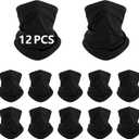 12 PCS neck gaiters for men women Face Mask Cooling Gator Mask Breathable Face Cover Ski Neck Scarf Protection from Dust Sun for Skiing Fishing Hiking Cycling (Black)