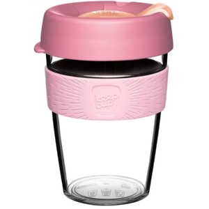 KeepCup Original, Lightweight Plastic Reusable Coffee Cup with Splashproof Sipper Lid - Medium 12oz/340ml - Peaches