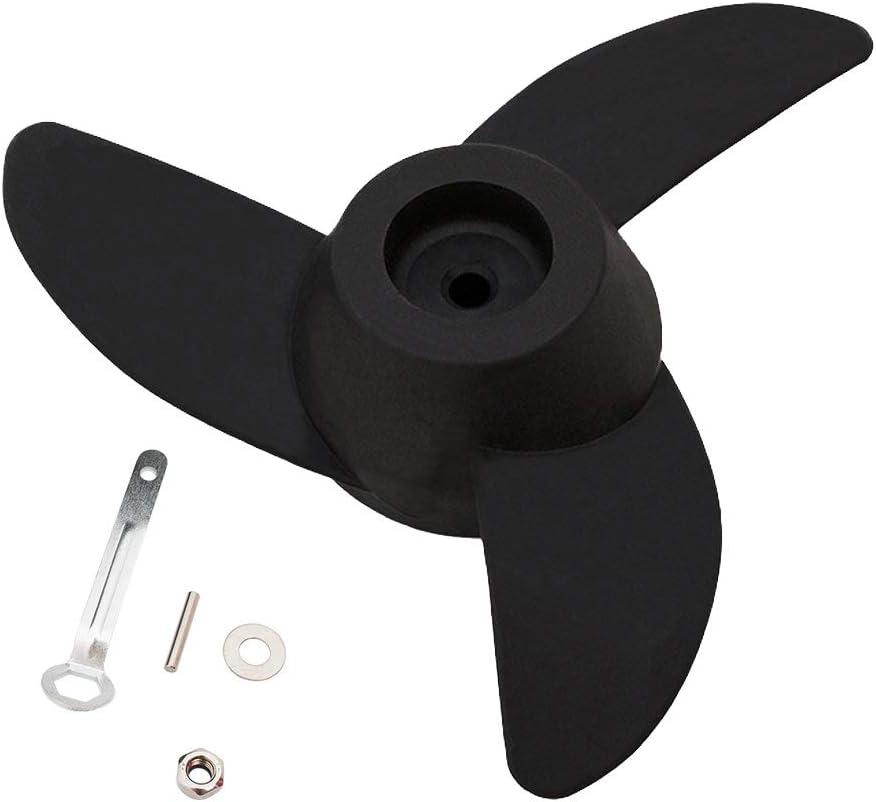 Propellers Electric Outboard Motor Prop for 55lb, 62lb, 86lb Trolling Motors Mount Accessories/Boat 3-Blades (Black)