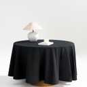 100% Polyester Tablecloth  Durable & Easy-Care Table Covers for Catering, Restaurants & Events, Set of 2 (Black, 62 Inch, Round)