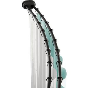 Zenna Home Rustproof Double Curved Shower Curtain Rod, No Drill Adjustable Curved Tension Shower Curtain Rod for Bathroom, Easy Install, Rounded for Extra Room, 50 to 72 Inches, Matte Black