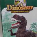 Remote Control Dinosaur Toy, Walking T-Rex with Lights and Sounds, Black and Green, RC Toy for Kids