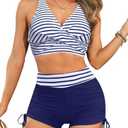 Aqua Eve Bikini with Shorts for Women - Two Piece Swimsuit with Boyshorts 2PC High Waisted Bathing Suits Swimwear XL