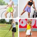 QooNoo Girls Athletic Shorts Flowy Running Shorts with Pockets V Crossover 2 in 1 Girls Tennis Shorts Butterfly Skorts (Pink, S)