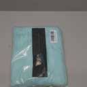 Wrap Around Dust Ruffle Bed Skirt - Spa Blue - for Queen Size Beds with 15 Inch Drop - Elastic Strap - Adjustable Pleated Bedskirt with Brushed Fabric and Wrinkle Free - for Women, Men, Kids & Teens