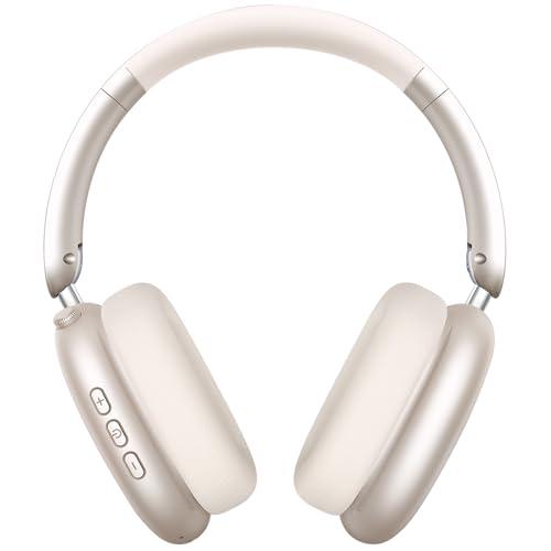 Wentronic Y01 Wireless Noise Canceling Headphones Bluetooth 5.3 Over Ear Headphones with Microphone, Hi-Res Audio, 48H Playtime, Foldable Comfortable Earpads,Compatible with iOS,Android,PC, Starlight
