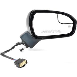 Passenger Side Mirror Assembly Compatible with Ford Fusion 2015-2016, with Power Heated, Turn Signal, Puddle Light, Blind Spot Mirror Replace FS7Z17682BB (7pin Right Unpainted)