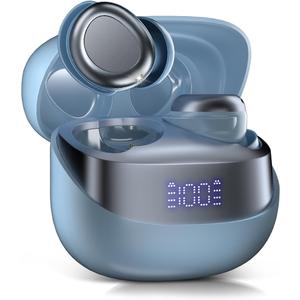 DUSONLAP Sleep Earbuds Bluetooth in Ear Light-Weight Headphones, Small Design for Side Sleepers, Mini Sleep Headphones with Charging Case, Clear Calls Earphones, Sapphire Blue