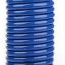 Heavy-Duty EVA Coil Garden Hose with GHT Solid Brass Fittings, Water Hose with Brass Connectors, for Garden Lawn Watering, Car Washing (15FT, Blue)