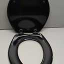 Mayfair Cameron Black Toilet Seat, Non Slip Heavy Duty Wood, Easy Clean, Made in USA, Round
