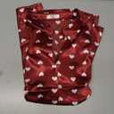 Ekouaer Silk Pajamas for Women Short Sleeve Satin Pajama Set 2 Piece Button Down Loungewear (Large, Red Heart Print)