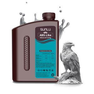 SUNLU 2000G ABS Like Resin for 3D Printer, 405nm UV Curing Photopolymer Rapid 3D Resin for 2K 4K 6K 8K LCD/DLP/SLA 3D Printers, Non-Brittle & High Precision & Low Shrinkage, 2KG, Grey