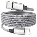 15 Ft USB C Cable Extra Long, 60W Fast Charging USBC to USB-C Cord, 480Mbps Data Transfer Type C Male to Male for Security Camera, Dash Cam, iPhone 17/16/15, Android Phone, iPad, Tablet