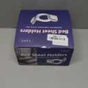 Bed Sheet Holders for Corners: Fitted Bed Sheet Grippers with Twist-Lock Clips Keep Sheets Tight Heavy-Duty Grip Quick All Mattresses Easy Installation 4 Pack White