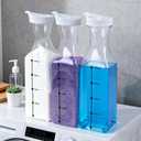 Laundry Detergent Dispenser Set with 3 Reusable Refillable Bottles, Pouring Spoon & Custom Labels – Aesthetic Laundry Organizer for a Calm, Stylish and Functional Everyday Routine
