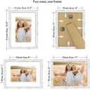 Hongkee 8x11 Picture Frame with Glass, Display Pictures 6x9 with Mat or 8 x 11 without Mat - Wall and Tabletop, 8 by 11 Photo Wooden Frames (Distressed White, 1 Pack)