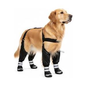 Waterproof Dog Boots for Dogs Dog Paw Protectors Dog Suspender Boots Anti-Slip Pet Shoes for Outdoor Walking Stay-On,Dirt-Proof Comfortable Booties L