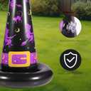 Halloween Ring Toss Game Set, 5Pcs Inflatable Witch Hats with 10Pcs Colorful Plastic Rings and Air Pump for Halloween Party Games Super Fun Indoor Outdoor Party Supplies