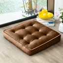 1 MIDDLE ONE Floor Pillow, Memory Foam Meditation Cushion, Floor Pillows for Adults Sitting, Large Square Seat Cushion for Yoga, Living Room, 20x20 Inch (Brown)