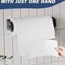 Paper Towel Holder for Kitchen, Paper Towels Bulk- Self-Adhesive Under CabinetSelf-Adhesive or Drilled Wall Mount,Stainless Steel, Single Hand Operable(Matte Black)