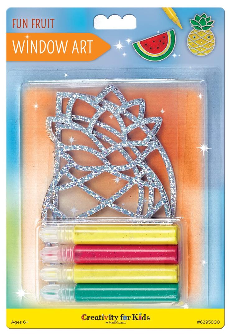 Creativity for Kids Window Art Fun Fruits - Paint and Decorate 2 Suncatchers, Create Your Own Window Art for Kids 2 Pack